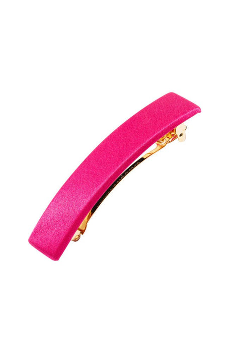 Covered Rectangle Barrette - Silk Charmeuse