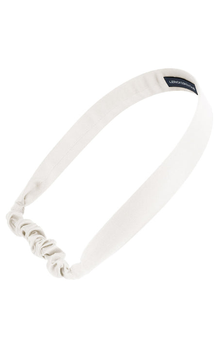 Ivory Silk Headwrap, Narrow Derby Headwrap by L. Erickson USA, hair accessory for women
