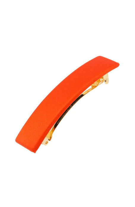 Covered Rectangle Barrette - Silk Charmeuse