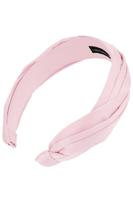 Pleated pink silk headband for women, Grace Headband, Silk Charmeuse Piglet by L. Erickson USA, handmade in America