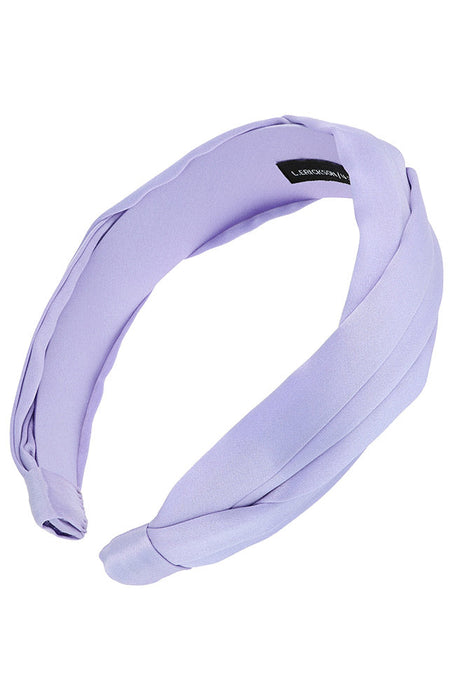 Pleated light purple silk headband for women, Grace Headband, Silk Charmeuse Pixie by L. Erickson USA, handmade in America