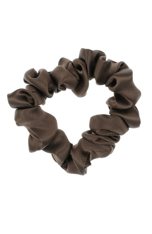 L. Erickson USA Small Silk Scrunchie, Sable Dark Brown