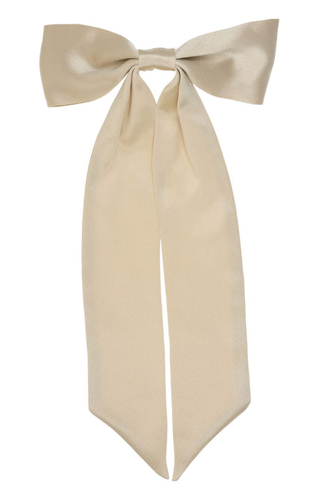 Medium Tail Bow Barrette - Silk Charmeuse
