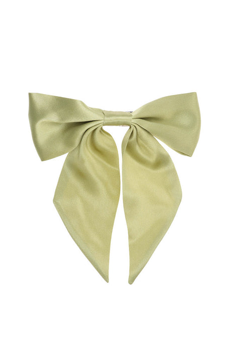 Short Bow Barrette - Silk Charmeuse