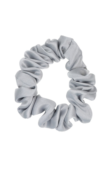 Silver Silk Scrunchie, Small Pony by L. Erickson USA, hair accessory for women