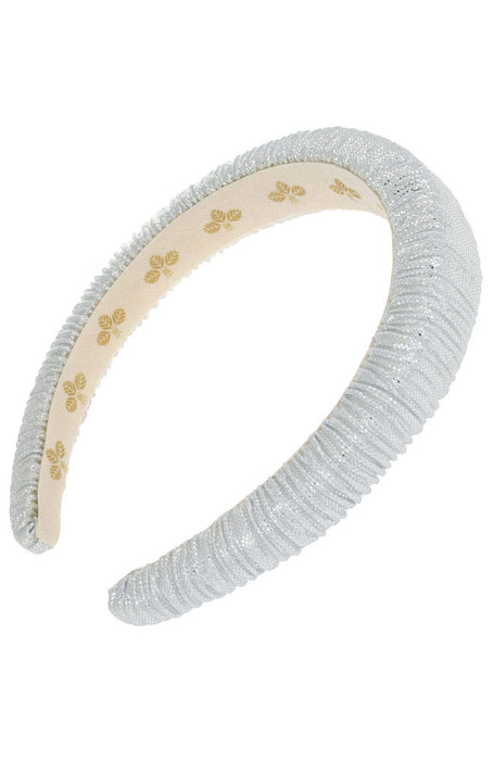 Silver metallic rouched headband, Izzy Headband by L. Erickson