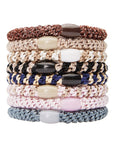 Thick, Multicolor Hair Ties by L. Erickson, 8 Grab and Go Ponytail Holders, strong hold for thick hair.
