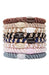 Thick, multi color hair ties by L. Erickson, 8 pack, include metallic beige, light pink, slate, navy and gold.