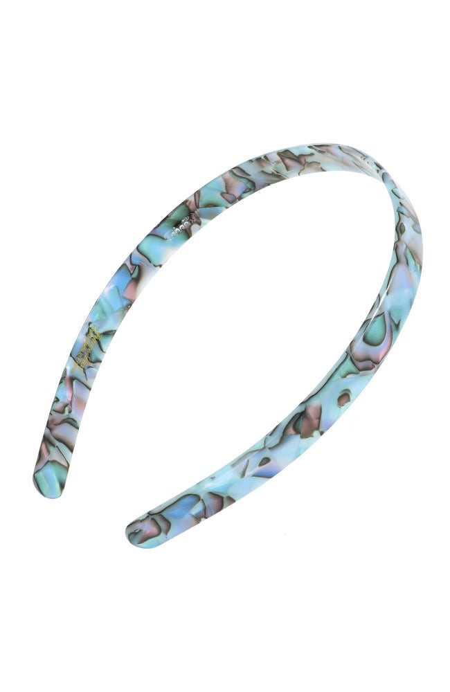 France Luxe comfortable, light blue, faux shell headband for women - 1/2" Ultracomfort Headband, South Sea.