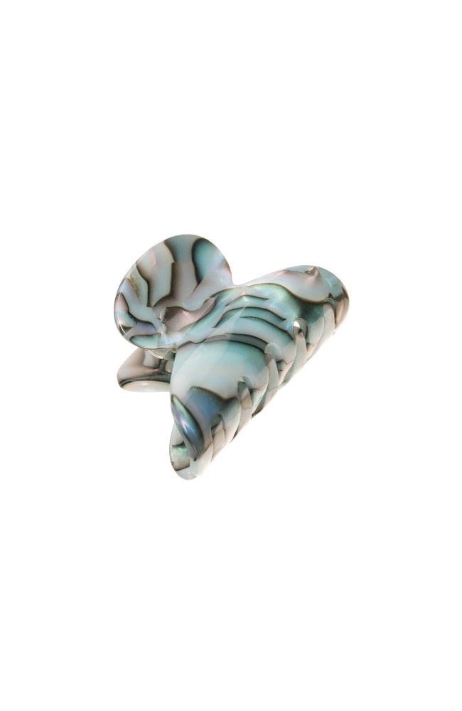 France Luxe mini, light blue, faux shell claw hair clip for women - Mini Couture French Claw Clip, South Sea.