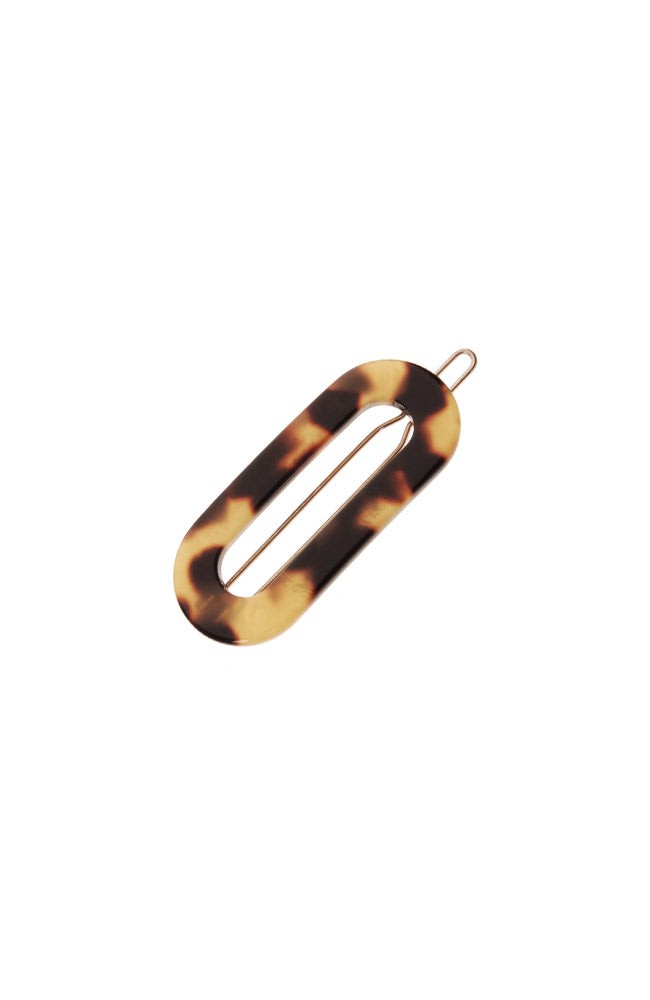 France Luxe small, Tortoise Shell barrette for women - Mini Oval on Tige Boule Barrette, Tokyo.