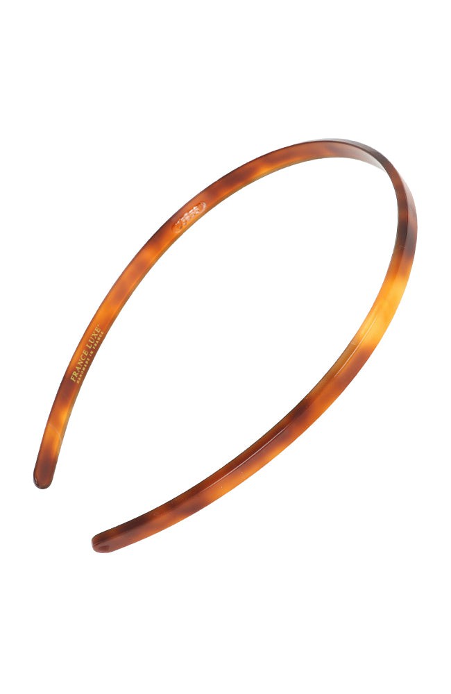 France Luxe thin, rich amber and mahogany brown headband for women - 1/4" Ultracomfort Headband, Tortoise.