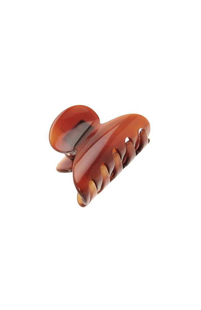 France Luxe mini, rich amber and mahogany brown claw hair clip for women - Mini Couture French Claw Clip, Tortoise.