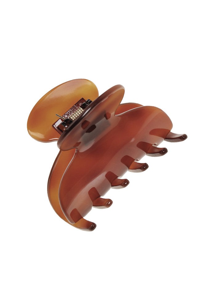 France Luxe small, rich amber and mahogany brown claw hair clip for women - Small Couture French Claw Clip, Tortoise.