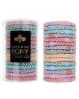 L. Erickson hair ties for thick hair, 15 pack Grab & Go Pony Tube with pink hair bands.