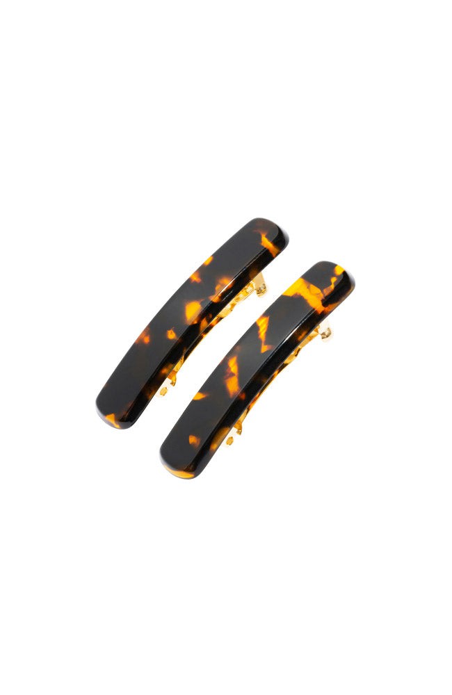 Mini Rectangle Barrette Pair - Classic