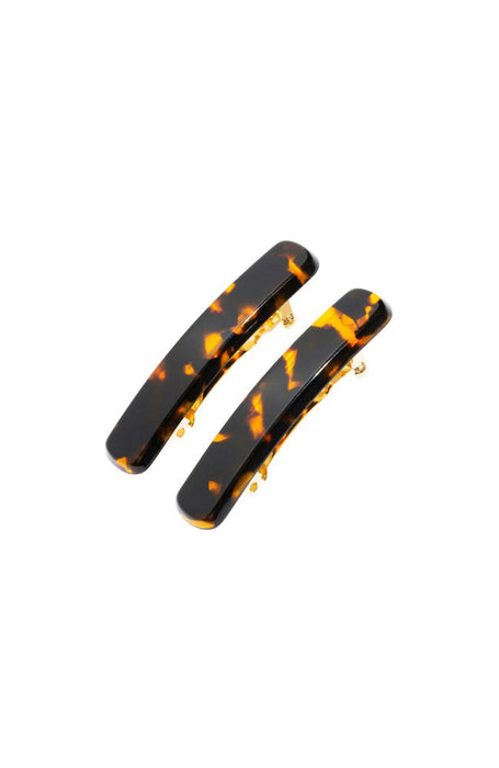 Mini Rectangle Barrette Pair - Classic