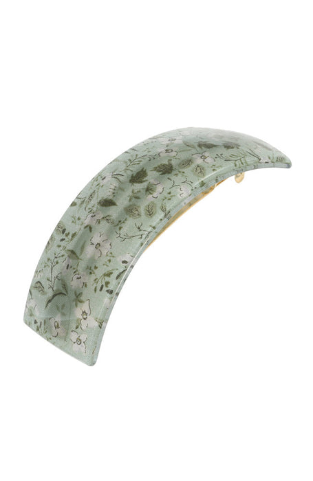 Light Green large barrette for women, Victoria Sage Rectangle Volume Barrette for thick hair by France Luxe