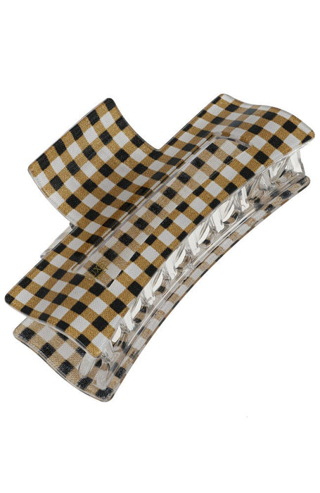 Large Cutout Rectangle Jaw - Whiskey Check