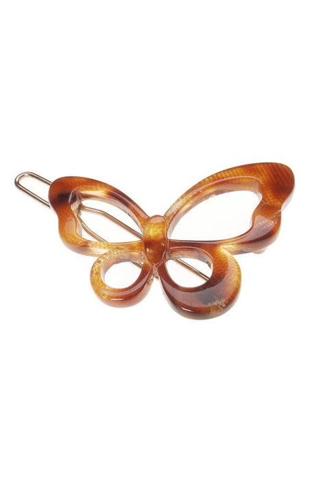 Small butterfly French hair clip, Africa Butterfly Cutout Tige Boule Barrette by France Luxe