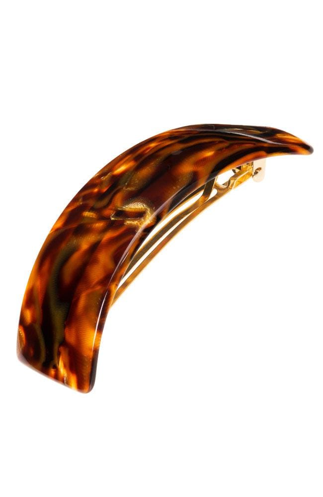 France Luxe large, textured bronze and amber barrette for women - Rectangle Volume Barrette, Africa.