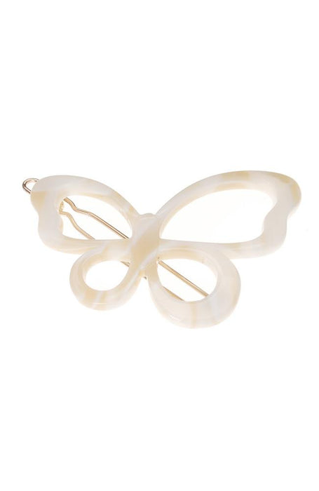 Large butterfly hair clip for women, Alba Large Butterfly Cutout Tige Boule Barrette by France Luxe