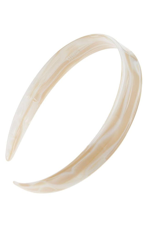 Alba White 3/4" Wide Headband, handmade France Luxe