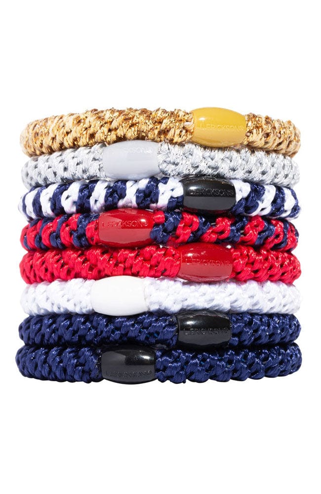 Red, White, and Blue Hair Ties by L. Erickson, thick hair bands for thick hair