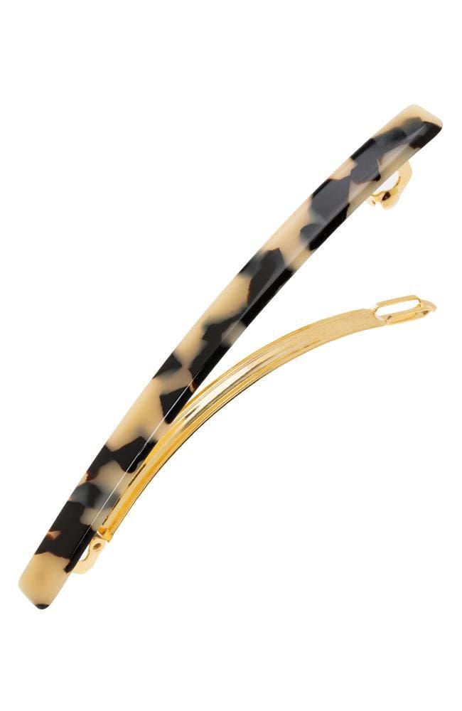 Long, Ivory Tortoise Shell hair clip featuring a French barrette style clasp, ideal for fine to medium hair - Long &amp; Skinny Barrette, Ivory Tokyo.