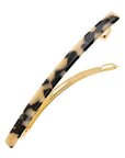 Long, Ivory Tortoise Shell hair clip featuring a French barrette style clasp, ideal for fine to medium hair - Long & Skinny Barrette, Ivory Tokyo.