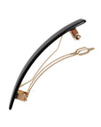 Medium hair clip featuring a classic French barrettes style clasp, ideal for most hair types - Classic Rectangle Barrette, classic black.