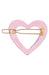 Tige boule clasp detail view on petal pink heart hair barrette by France Luxe