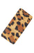 Wide Barrette by L. Erickson USA, covered in Luxe Leopard print cotton, gold tone French barrette clasp, top view