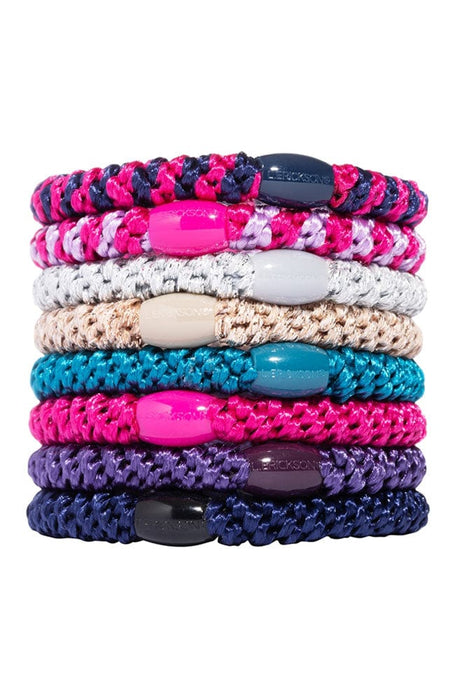 Teal, Blue, Pink and Purple Hair Ties by L. Erickson, thick Grab and Go hair bands for thick hair