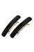 France Luxe Mini/Small Rectangle Barrette Pair, Classic Black, cellulose acetate and French barrette clasp