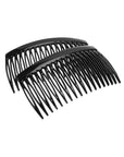 Black Hair Comb Pair, France Luxe 18 tooth French Side Combs, Black