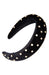 Black velvet padded headband with gold and crystal embellishments, L. Erickson