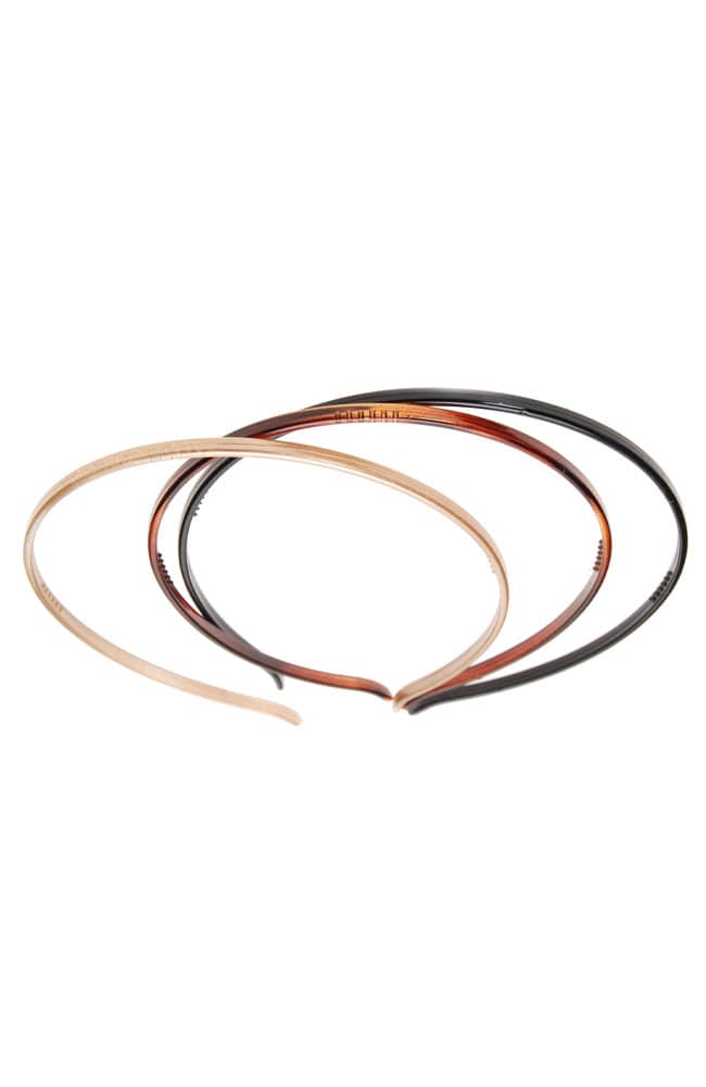 Skinny Headband multi pack, Black, Gold, Tortoise, by France Luxe