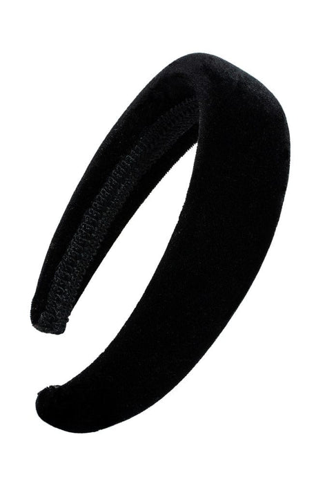 Black velvet headband, padded and wide band, by L. Erickson