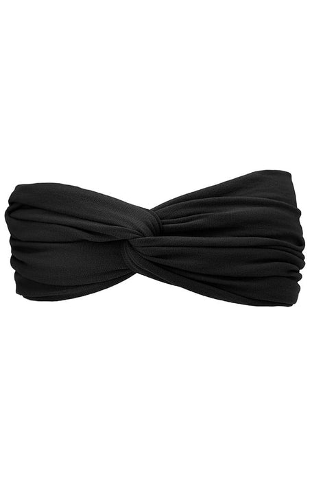 Black Twisted Headwrap made of Italian Lycra by L. Erickson