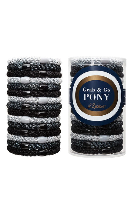 Metallic Black Hair ties, Grab & Go Pony Tube by L. Eickson