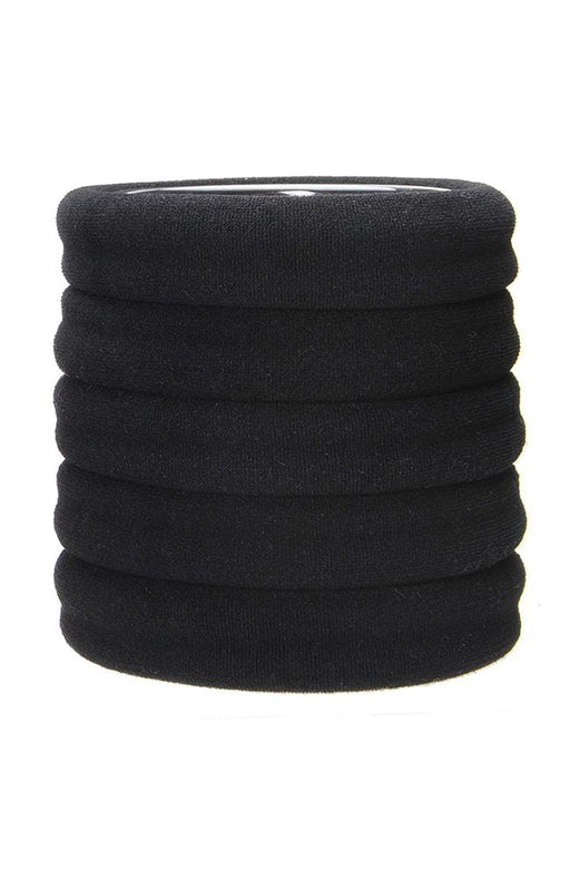 Thick workout hair ties, basic black Sport Ponytail Pack by L. Erickson. Hair bands include: black