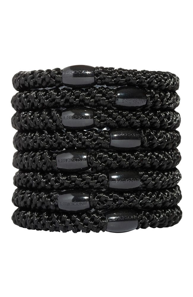 Basic Black Hair Ties by L. Erickson, 8 thick Grab and Go Ponytail Holders for thick hair.