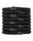 Basic Black Hair Ties by L. Erickson, 8 thick Grab and Go Ponytail Holders for thick hair.