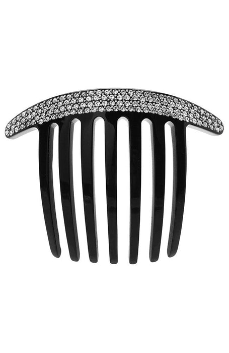 Black French twist comb with crystal studs, France Luxe