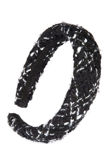 Large Padded Headband for Women, Textured Boucle Fabric, by L. Erickson