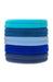Thick workout hair ties, Colorful Sport Ponytail Pack by L. Erickson. Hair bands include: aqua, slate blue, cloud blue, royal blue