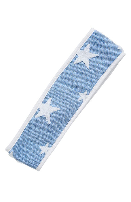 Blue towel hair wrap, embossed stars, 100% cotton, by France Luxe Body