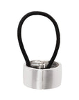 Brushed Silver Metal Ponytail Cuff and Elastic Hair Tie by L. Erickson