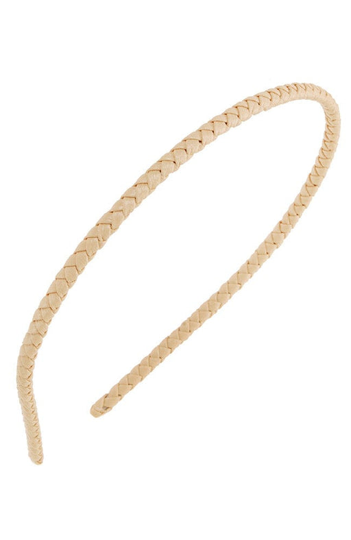 Braided Skinny Headband by L. Erickson, Camel 